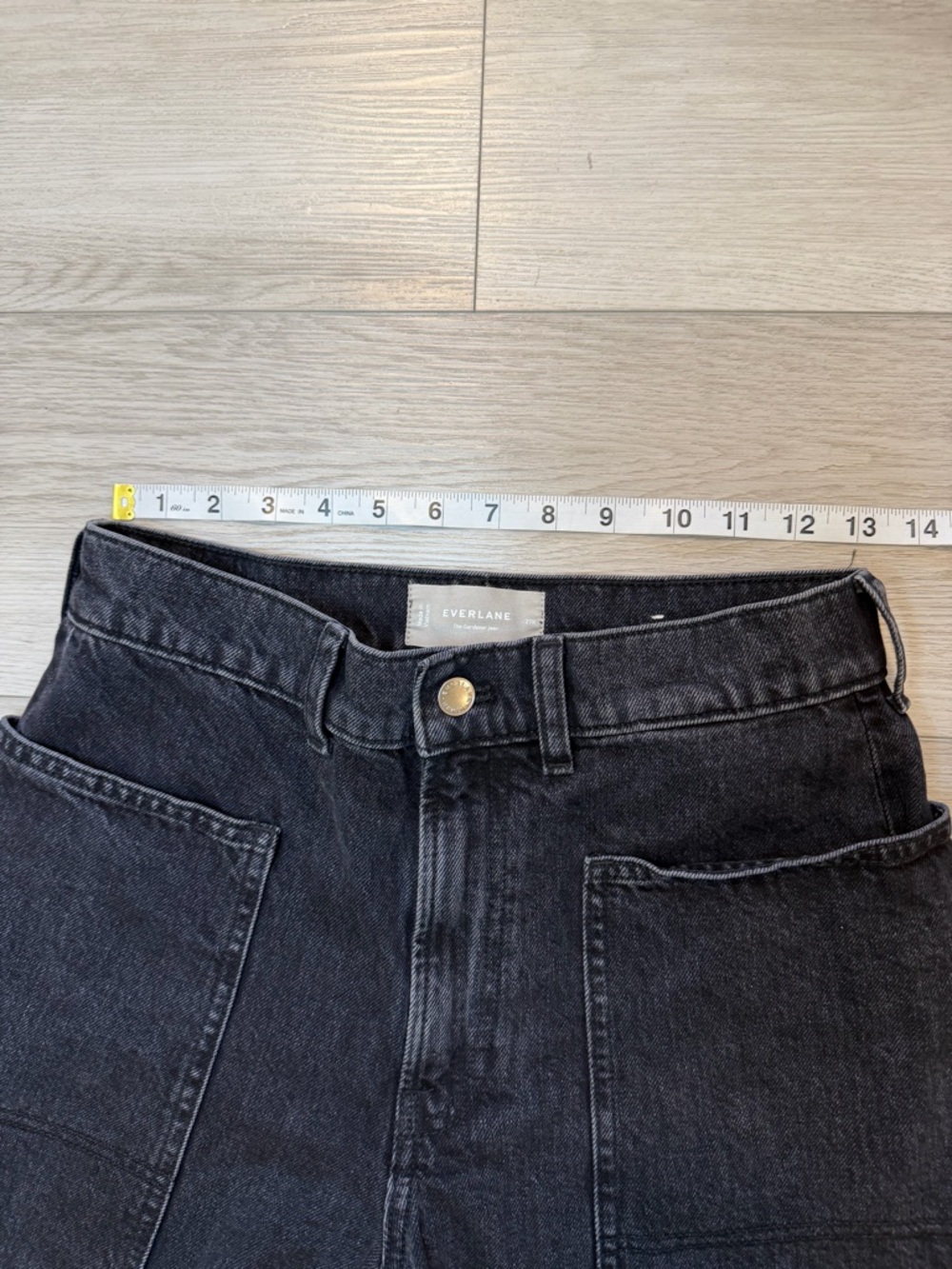 Everlane Jeans 27 Black The Way-High Gardener Cropped Wide Leg High Rise Organic - Picture 9 of 15